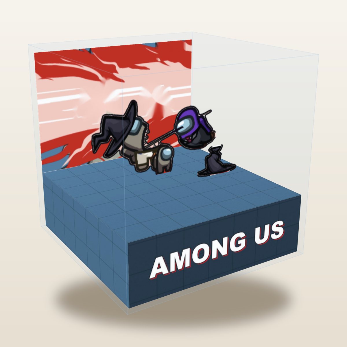Among Us cube diorama, The Impostor Strikes