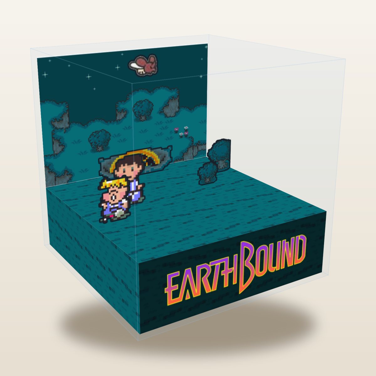 EarthBound cube diorama, Buzz Buzz's Warning